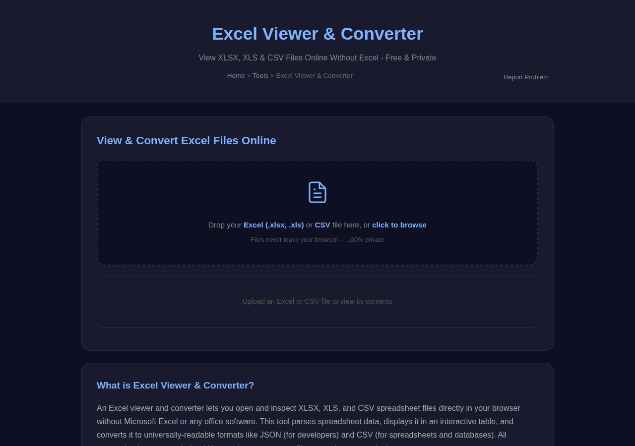 Excel Viewer — Free Online Tool