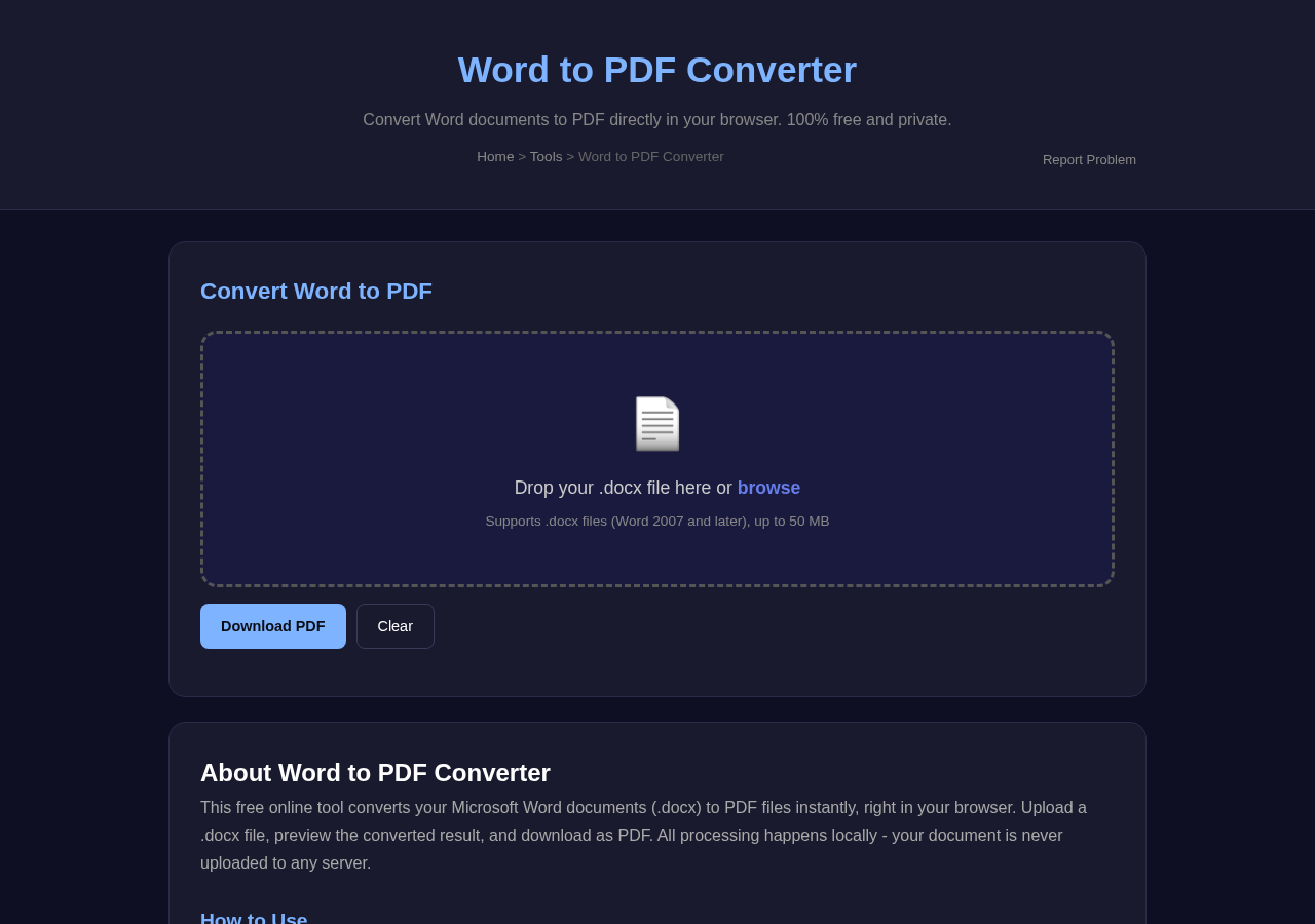 Word To Pdf — Free Online Tool