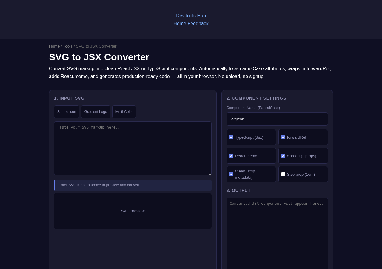 Svg To Jsx Converter — Free Online Tool