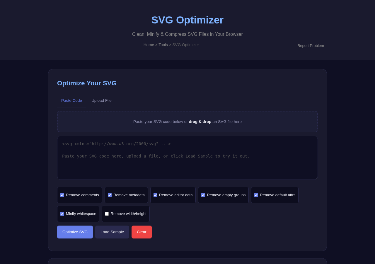 Svg Optimizer — Free Online Tool