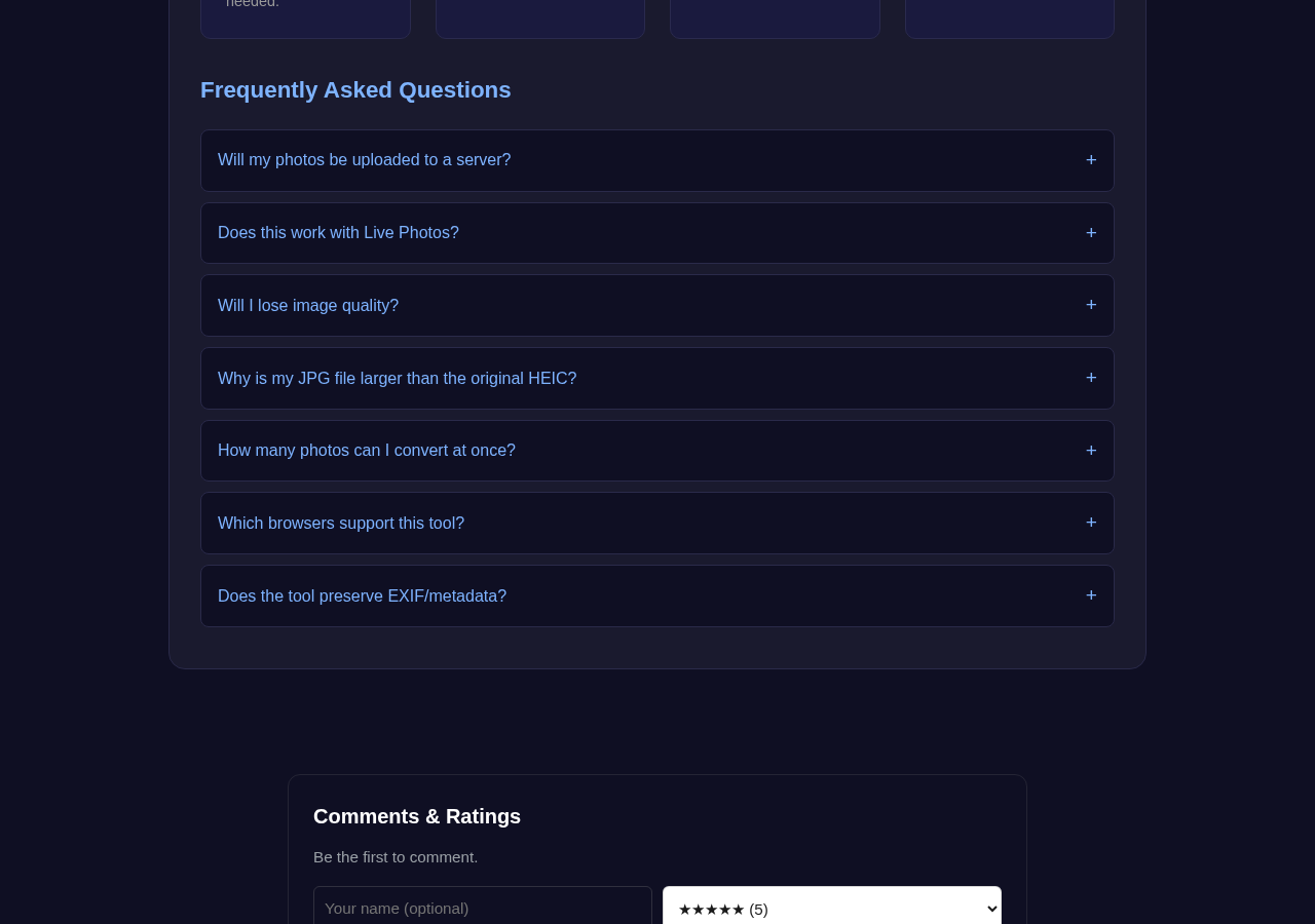 Heic To Jpg tool interface