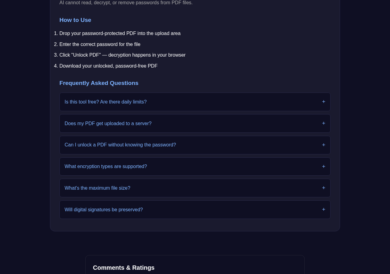 Pdf Unlocker tool interface