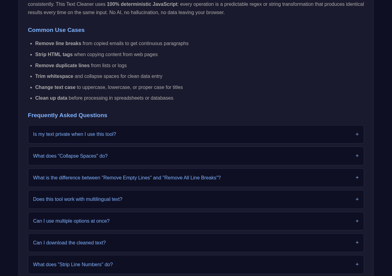 Text Cleaner tool interface