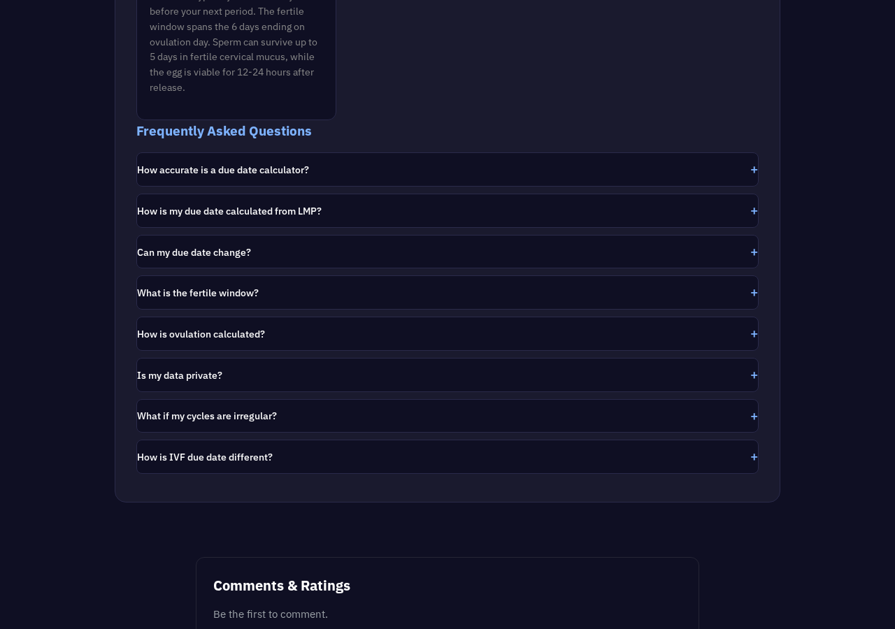 Due Date Calculator tool interface