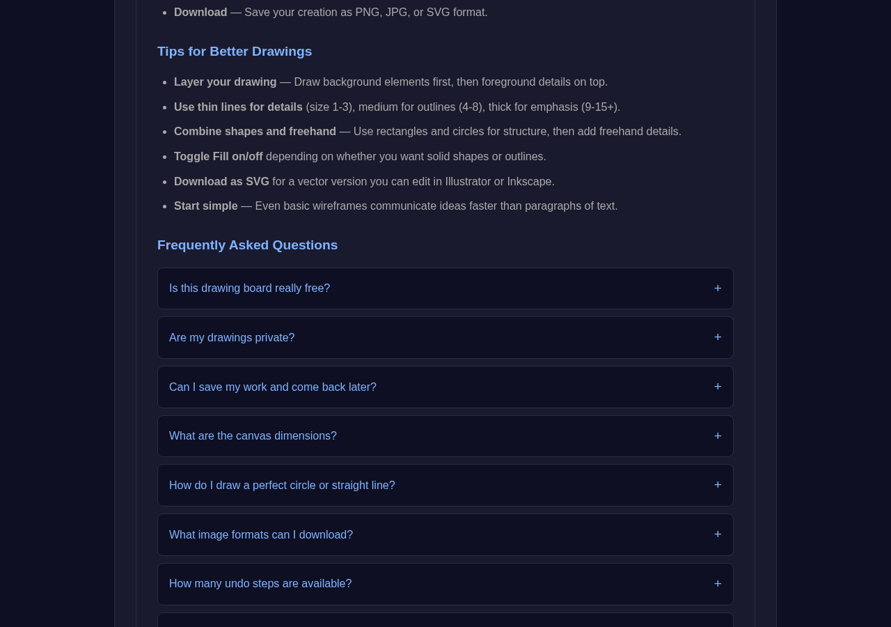Drawing Board tool interface