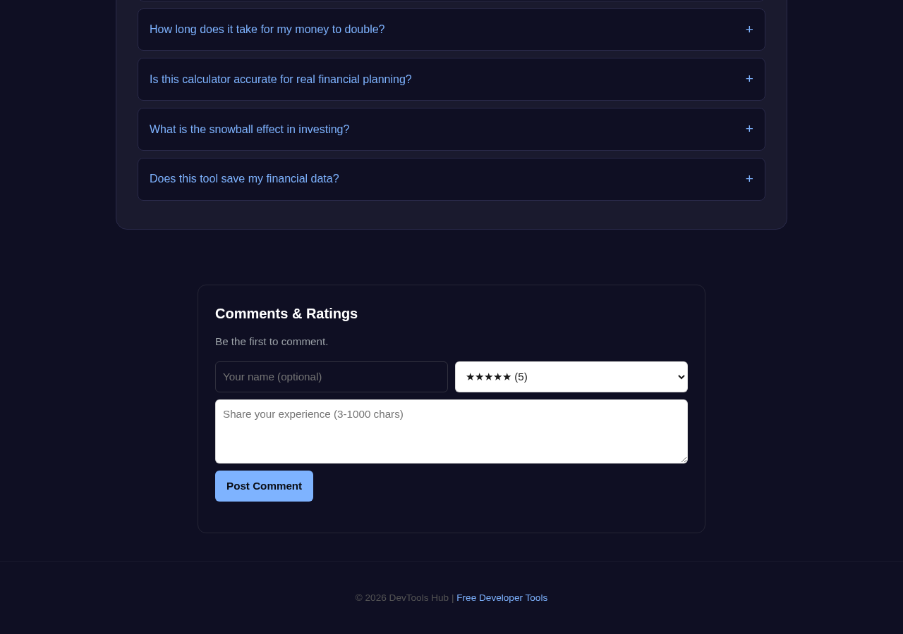 Compound Interest Calculator tool interface