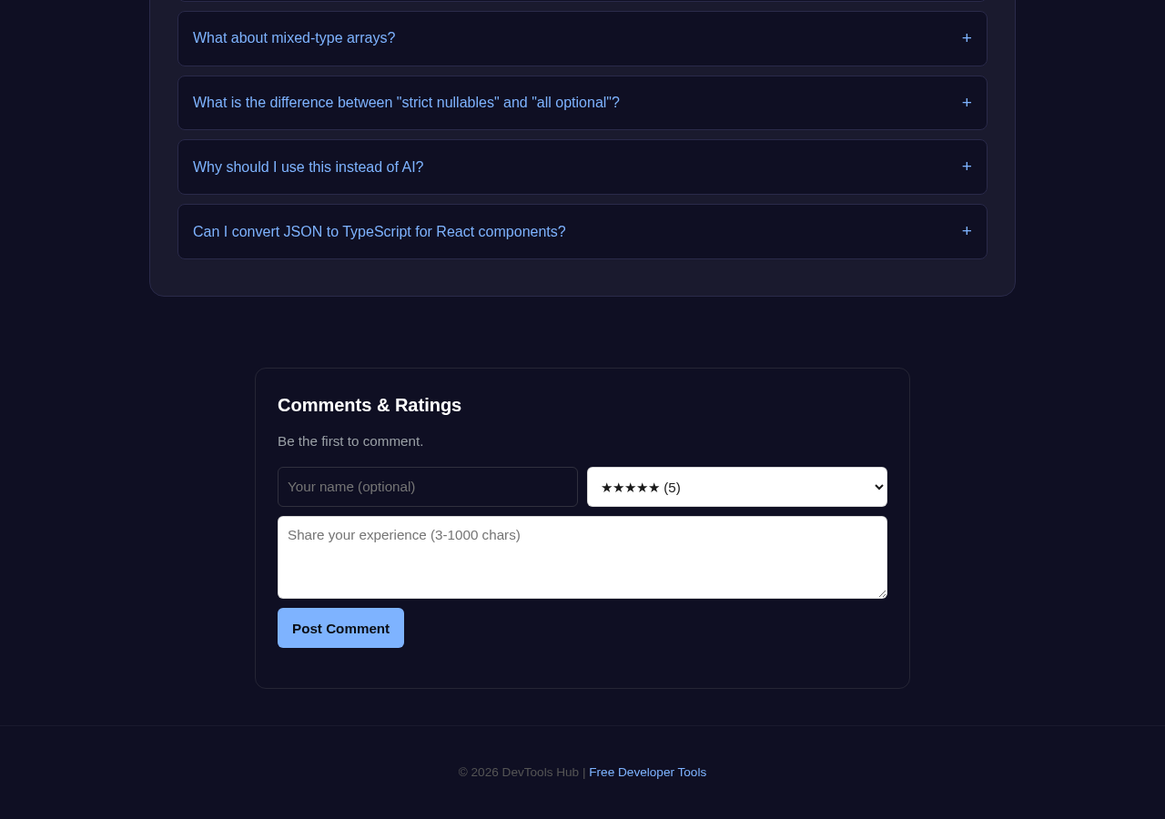Json To Typescript tool interface