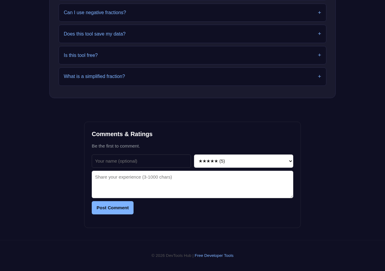 Fraction Calculator tool interface