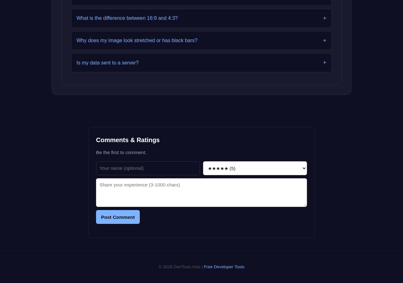 Aspect Ratio Calculator tool interface