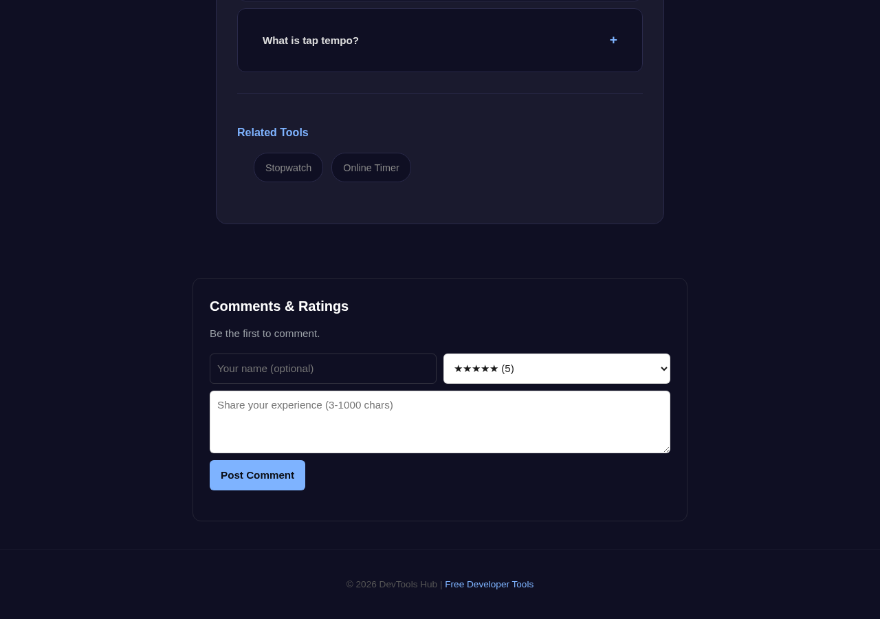 Metronome tool interface